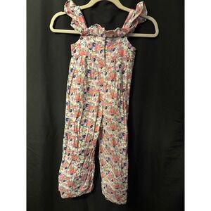 Janie and Jack Girls Size 6 Floral Ruffle Romper • Spring Summer Lined‎